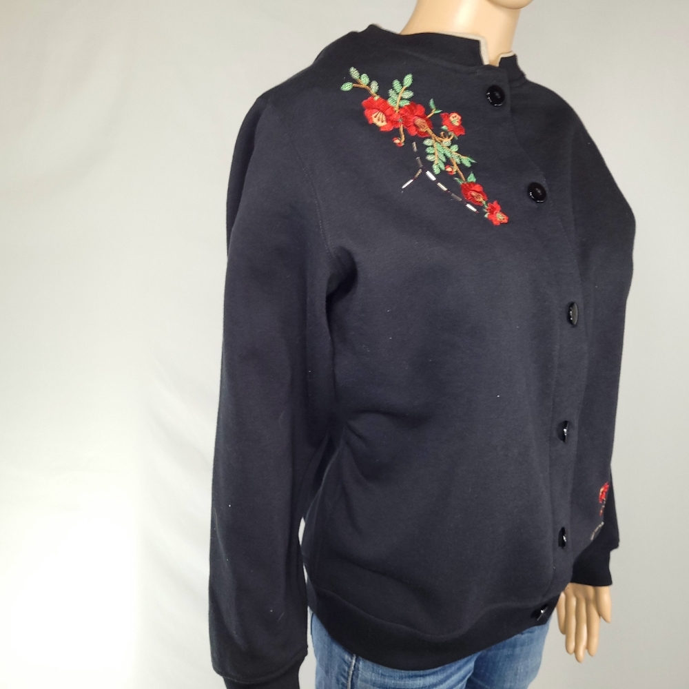 RARE Vintage Bonnie Evans Embroidered Button Up Sweater. Size PXL.